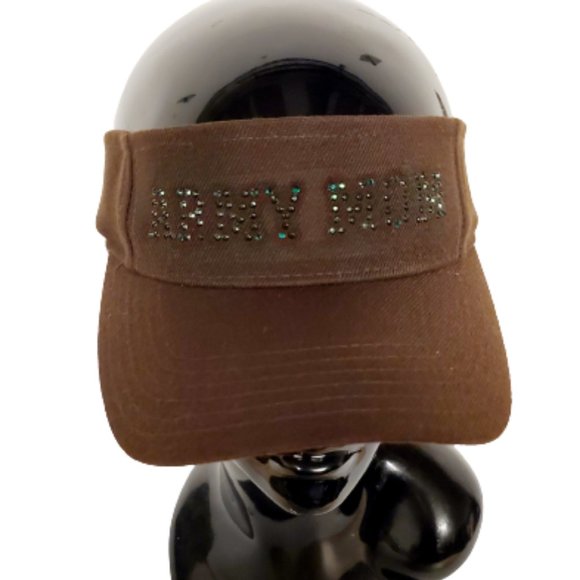 Army Mom Crystal & Stud Brown Sun Visor  Adjustable Snap. - Picture 4 of 4